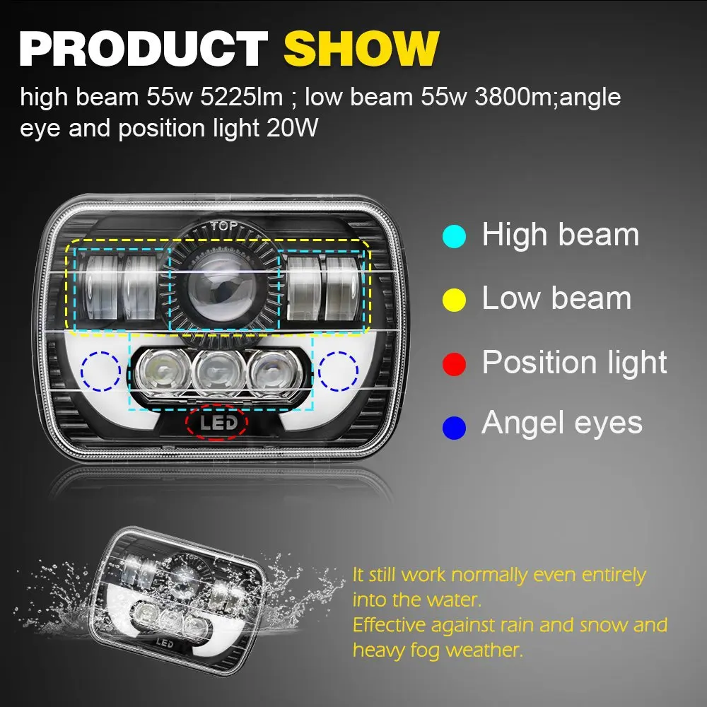 Car H4 Headlamp 5X7\