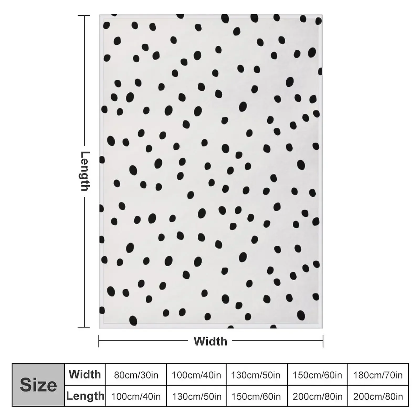 Preppy Spots, Black and White, Minimal, Polka Dot Print Throw Blanket couch cozy soft plush fuzzy picnic outdoor blanket