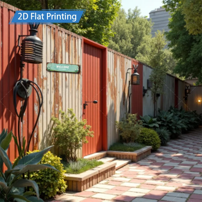 1 قطعة علامة معدنية، علامة ترحيب ريفية مقاس 4 × 16 بوصة: ديكور فني جداري معدني على طراز المزرعة العتيقة #5