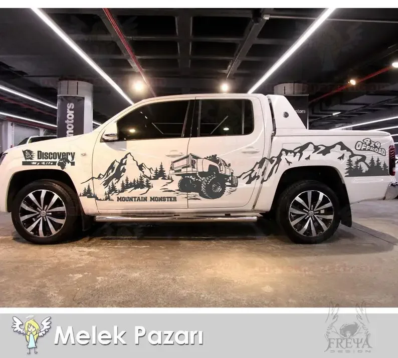 Mountain Monster Scenery Off-road Sticker Mountain Off-road Decal Side Door Vinyl Decal Truck Van Suv Pickup Packing Sticker