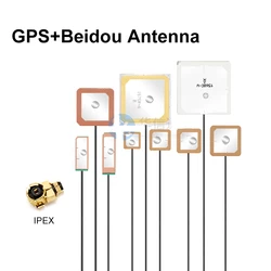 2pcs/lot GPS antenna Beidou Built-in active ceramic antenna 10cm Cable High gain 28dBi IPEX U.FL For UAV Aerial positioning