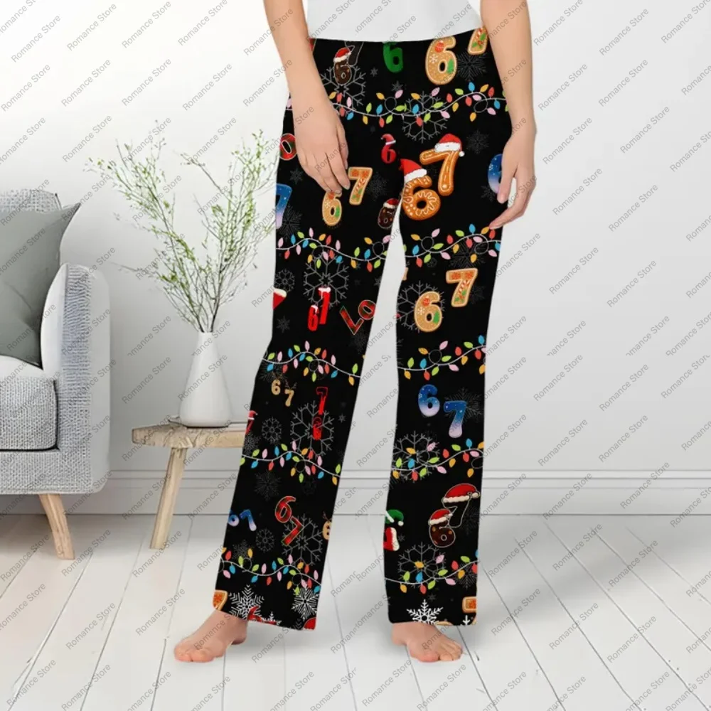 Trendy Six Seven Meme Christmas Pajama Pants Santa Says Six Seven Pajamas Pants Six Seven Pjs Pants 67 Christmas Sleeping pants