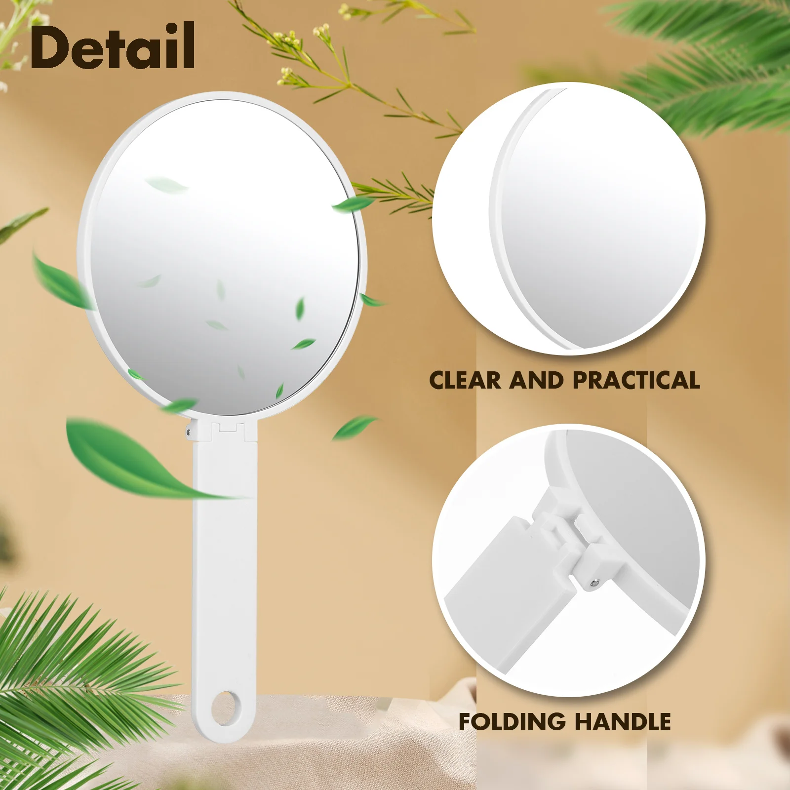 

Small Makeup Mirror Hand Portable Handheld Foldable Mirrors Compact Travel Vanity