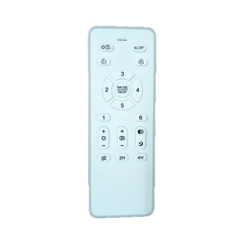 Ceiling Fan Remote Control Operating on 2.4G Band for Fans with Lights Features Six Tiers and Linear Light Dimming