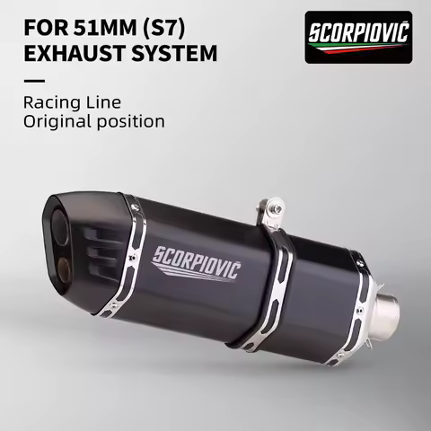 Universal 51mm Motorcycle Exhaust Modified Double Hole Muffler For DUKE 1290 CBR1000 GSX-S750 S1000RR xj6 adv350 S7