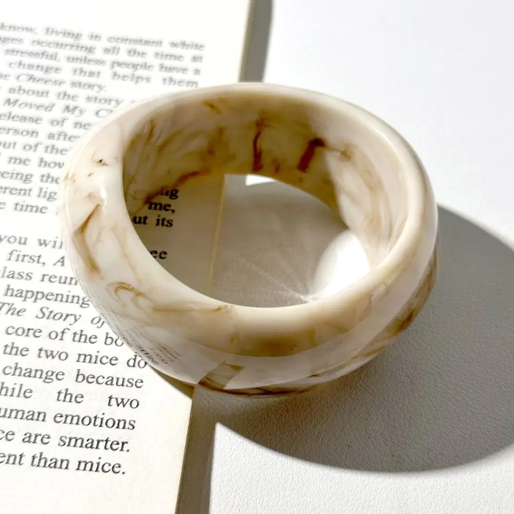 Creative Irregular Chunky Bracelets Bohemian Charm Resin Bangles Transparent Geometric Retro Hand Ring Gift