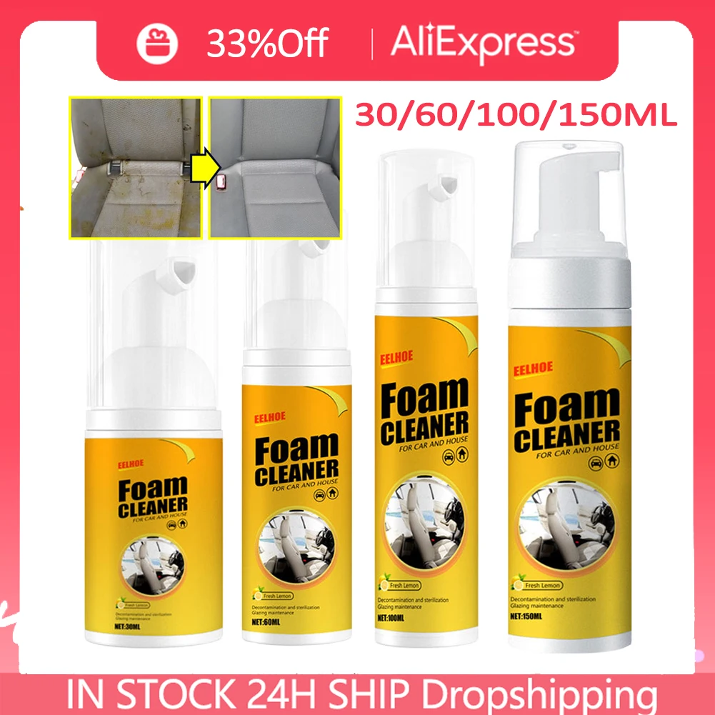30/60/100/150ML Multi-Purpose Foam Cleaner Spray Foam Cleaner Bubble Cleaner Car Interior Wash Maintenance for Auto Home Use