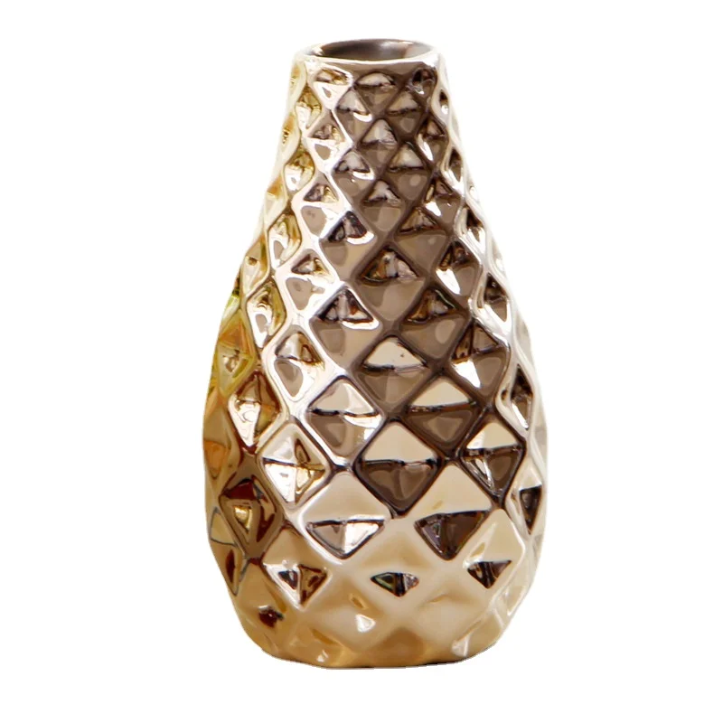 

Minimalist Gold Ceramic Flower Vase Table Top Flower Container Home Decorations Tabletop The flowers Living Room Decoration