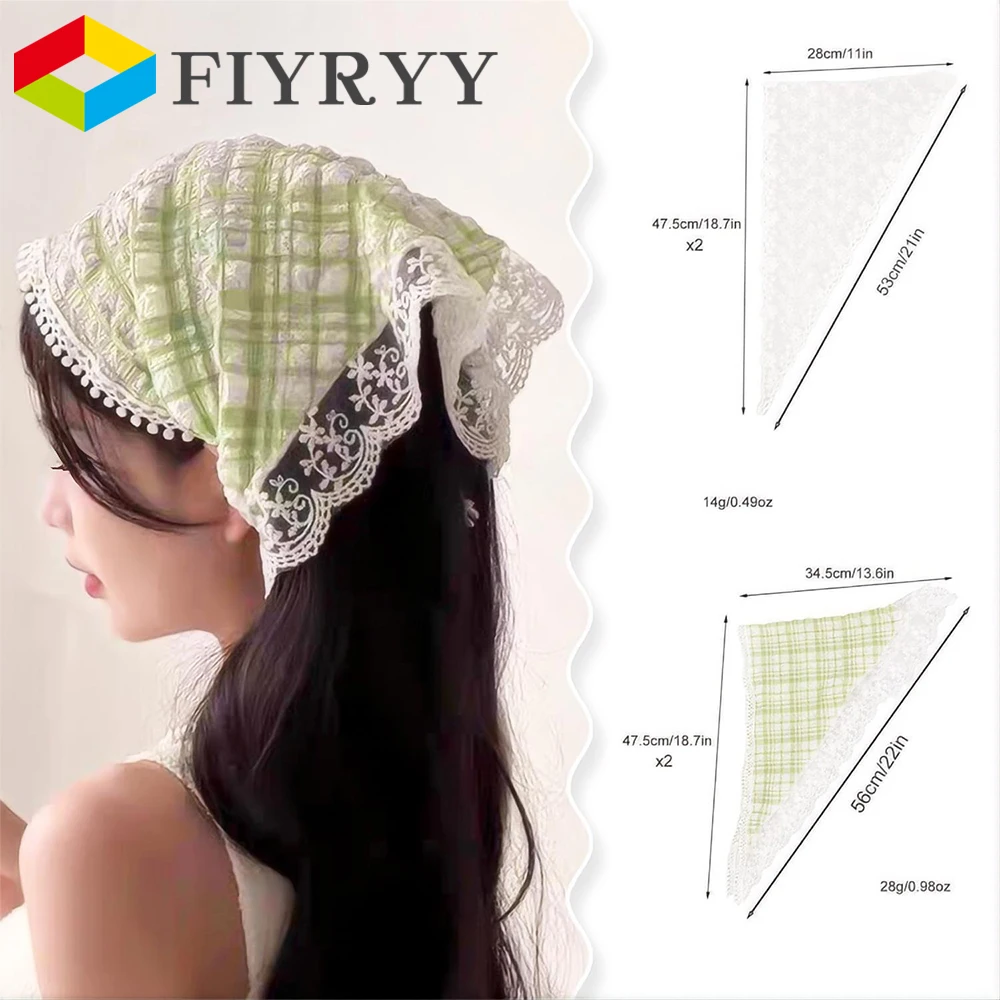 French Lace Triangle Hair Scarf Women Girls Spring Summer Korea Hair Band Sweet Scarf Kerchief Women Girl Headscarf Headdress