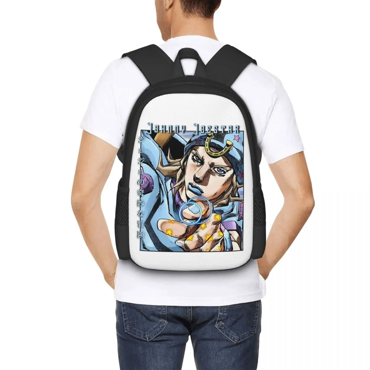 Star - Patterned Blue And Pink Anime Rider Backpack Hot Sale Daypack Large Capacity BookBag School Bag Shoulder Bags Men Women
