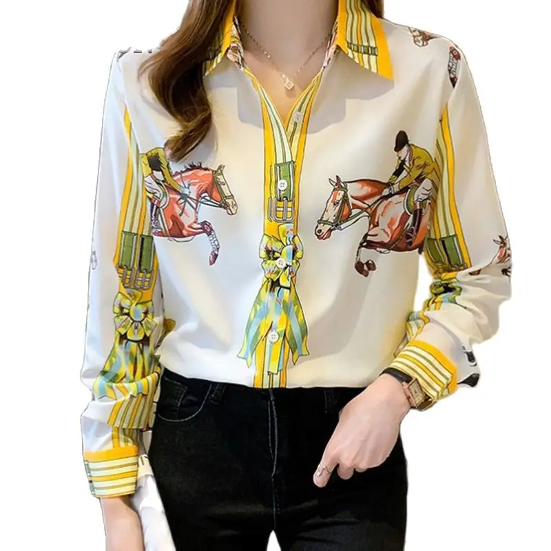 FANIECES S-4XL Women Shirts and Blouses 2025 Long Sleeve Turn-down Collar Spring Shirt OL Style Women Loose Blouse blusas блузка