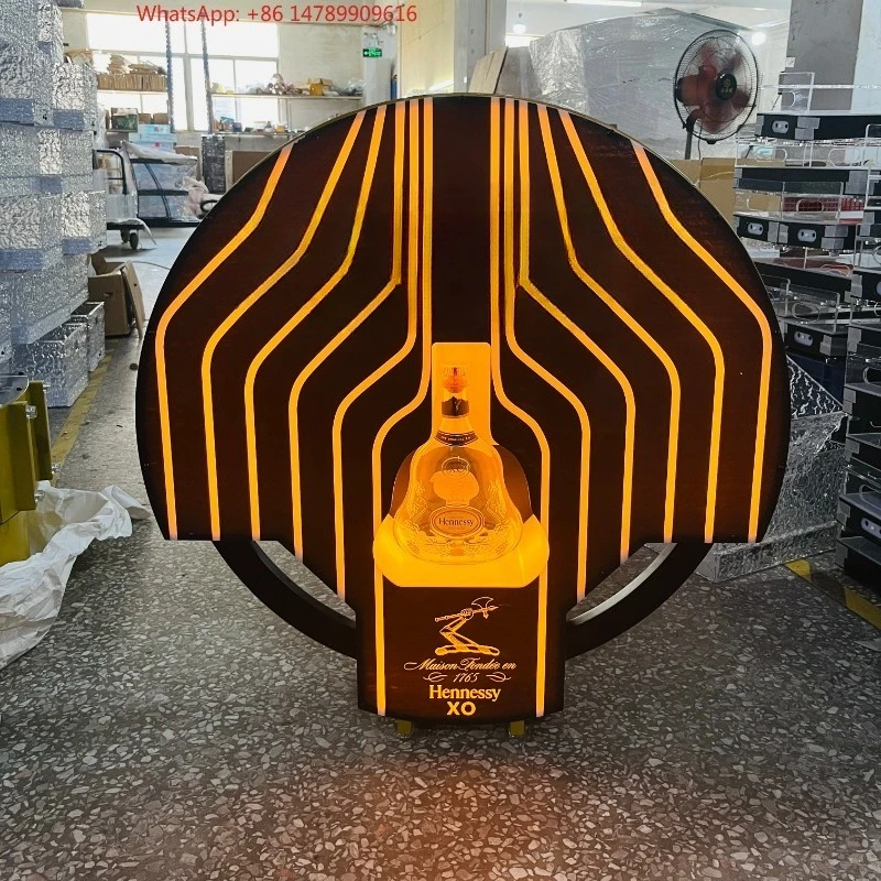 

High-End Bespoke LED Bottle Display RackNew Arrival Rechargeable Hennessy LED Bottle Presenter Carrier Glorifier Display For Nig