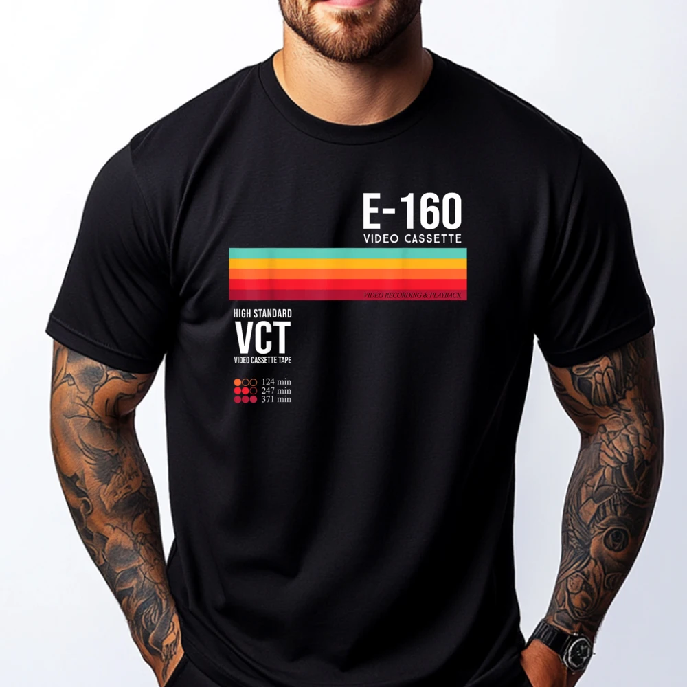 

Vintage 80s Video Cassette Tape Fall Clothes Aesthetic Woman Free Shipping Clothes Comfortable Shirts For Men