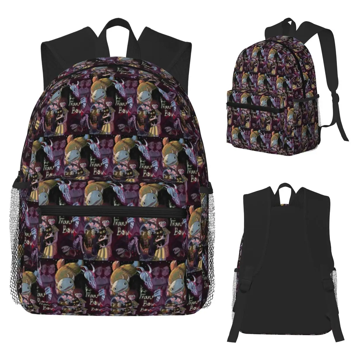 

Fran Swedish Horror Adventure Game Bow Student Backpack School Bag Hiking Travel Daypack for Boys Girls Bookbag Shoulder Bags