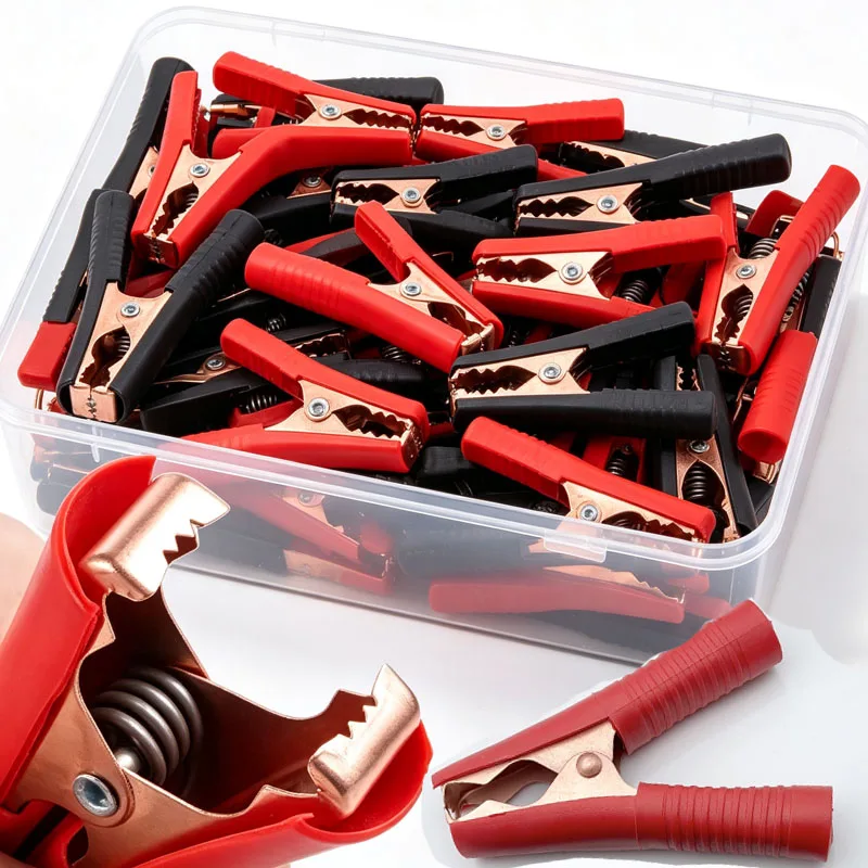 Red Black Alligator Clips Large Automotive Replacement Batteries 100A Alligator Insulating Clips Jumper Cables Boost Clamps