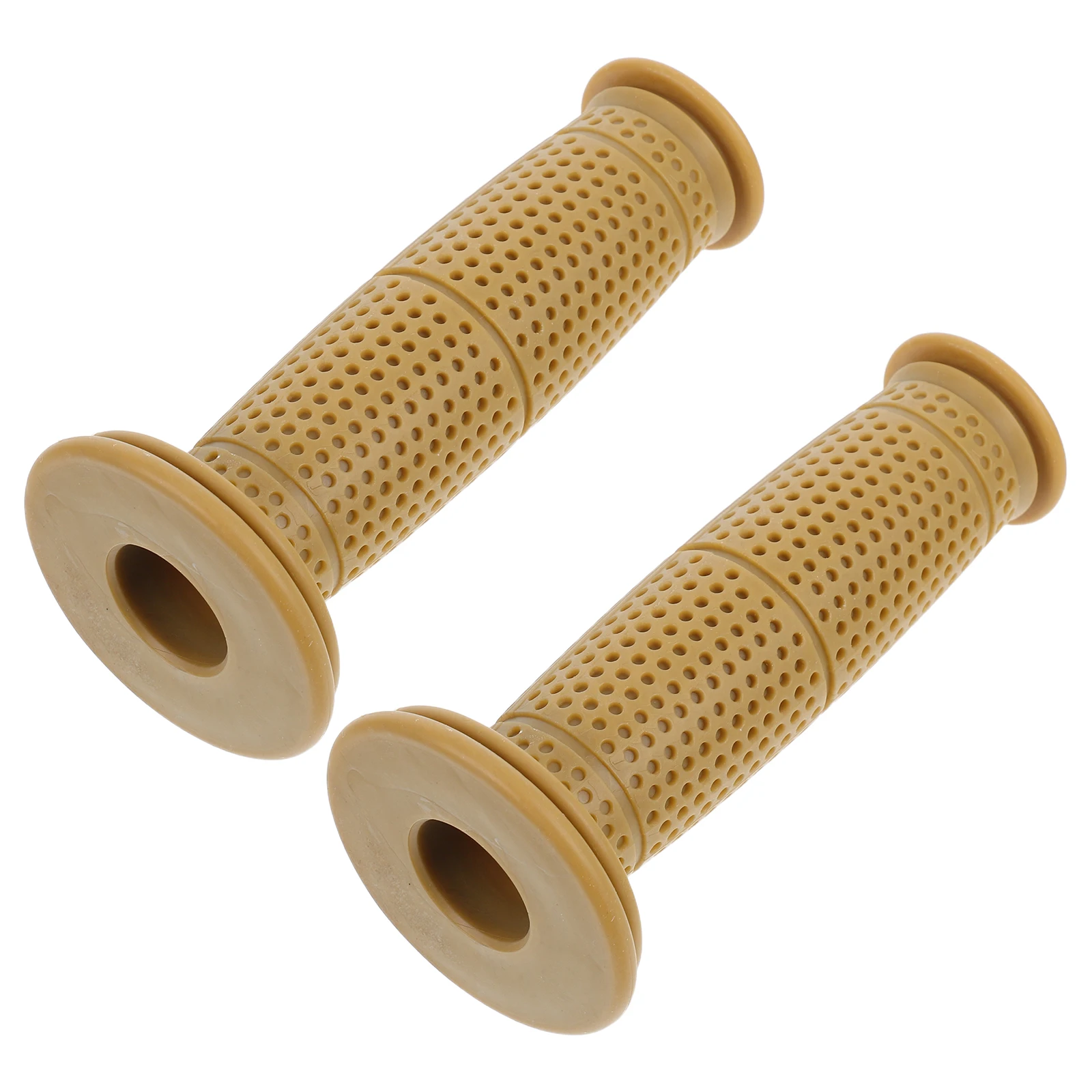 

2pcs Retro Motorcycle Handgrip Cover High Friction Comfortable Universal Durable Yellow Bike Throttle Dirt Accessories Rubber