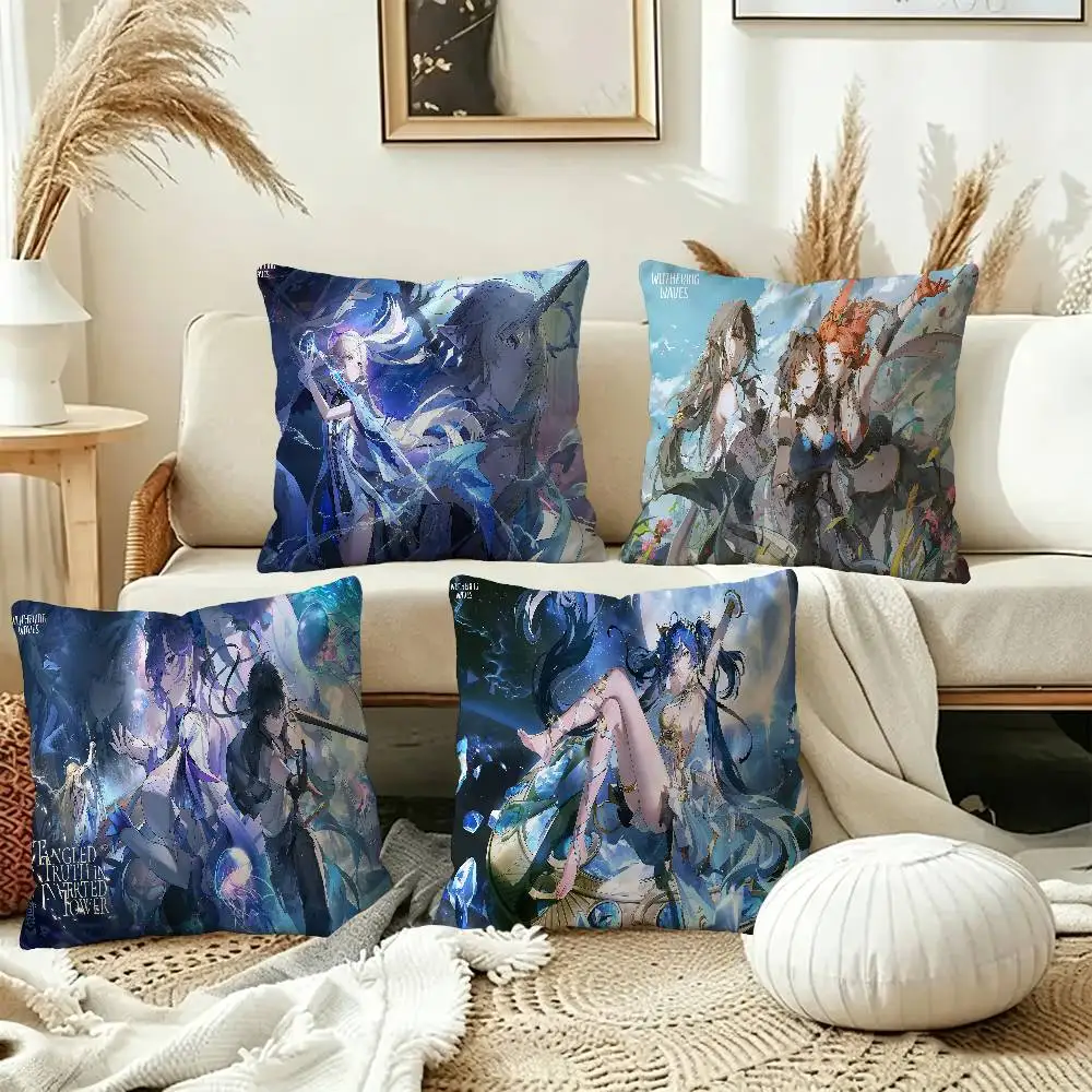 Game Wuthering Waves Popular Cartoon 45*45cm Cushion Cover Pillow Cover Decor Pillowcase Home Pillowcase for Couch Pillow