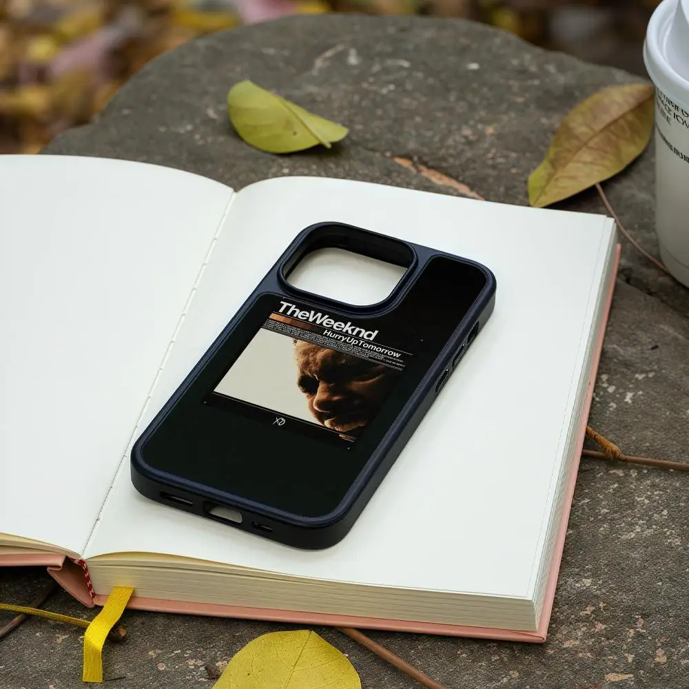 Phone Case For iPhone 17 16 15 14 13 12 Pro Max Plus Black Frame Acrylic Carbon Fiber Hard Shell The Weeknd Hurry Up Tomorrow view 4