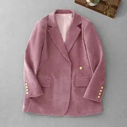 Fashion Trend High-End Beautiful Velvet Suit Jacket For Women 2024 Autumn And Winter Temperament Blazer Coat Outerwear a578