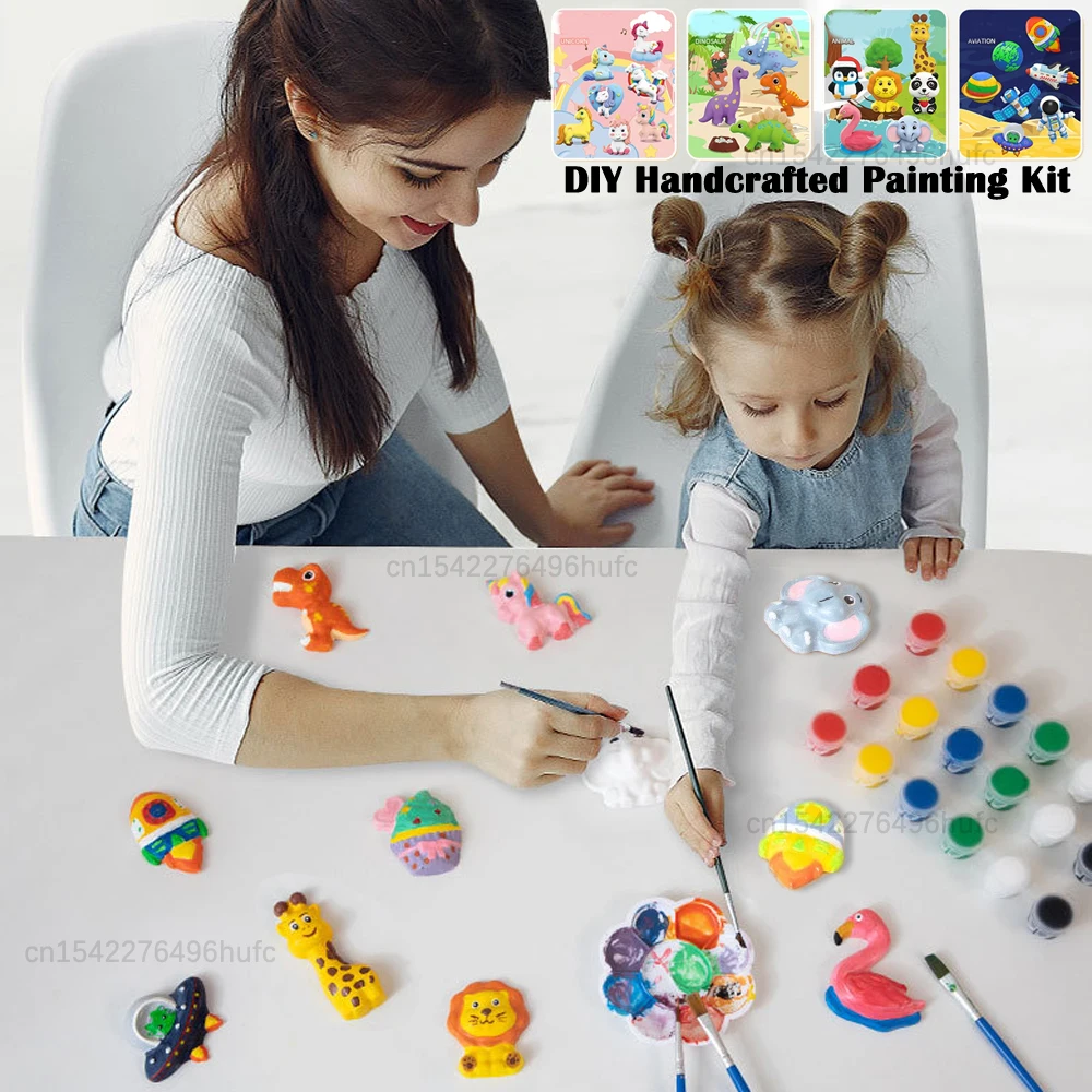 Kids Arts and Crafts Set DIY Handcrafted Painting Kit Creative Graffiti Montessori Educational Toys Plasters for Children Gift