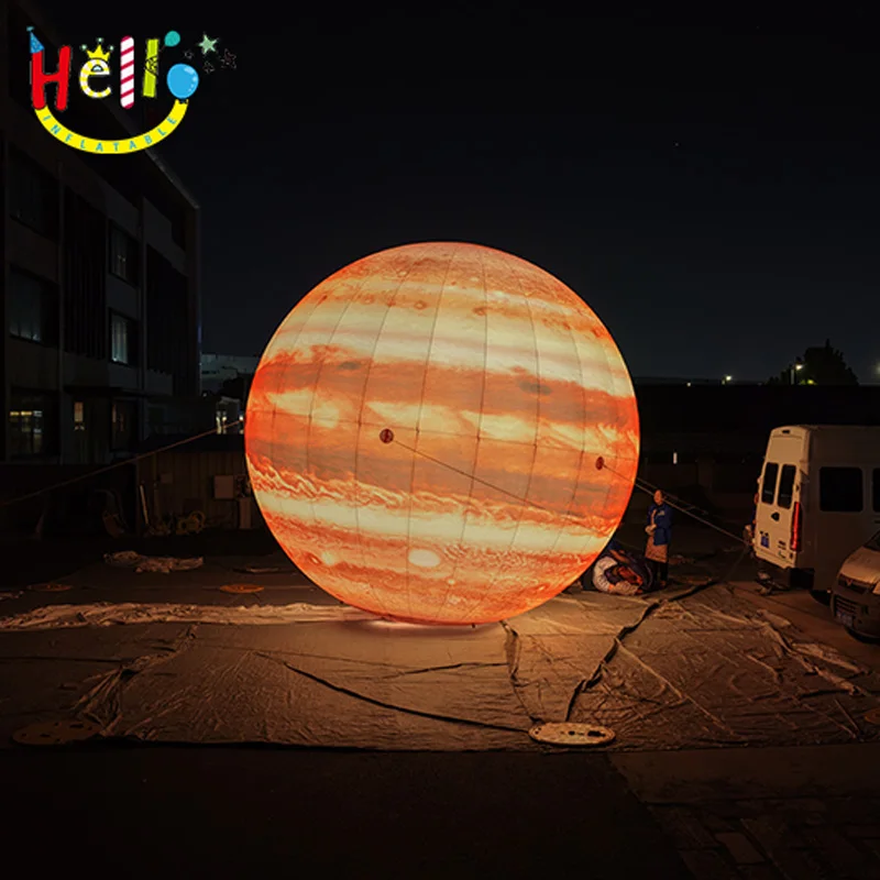 

Giant Inflatable Jupiter Planet Balloon LED Lighting Solar System Ball for Museum Education Night Display