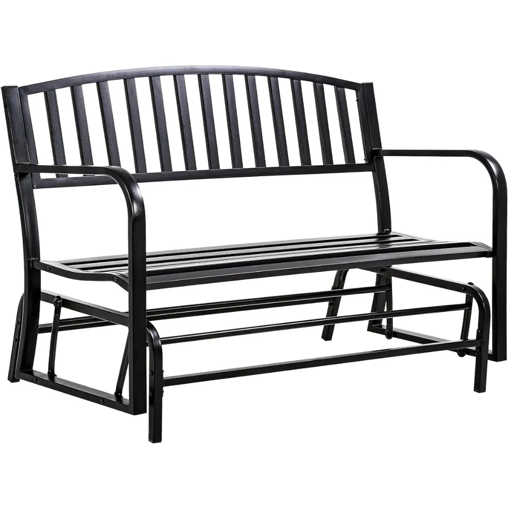 

Metal Outdoor Glider Bench Waterproof Patio Glider Bench for Garden Porch Balcony Backyard Lawn Freight Free Furniture Benches