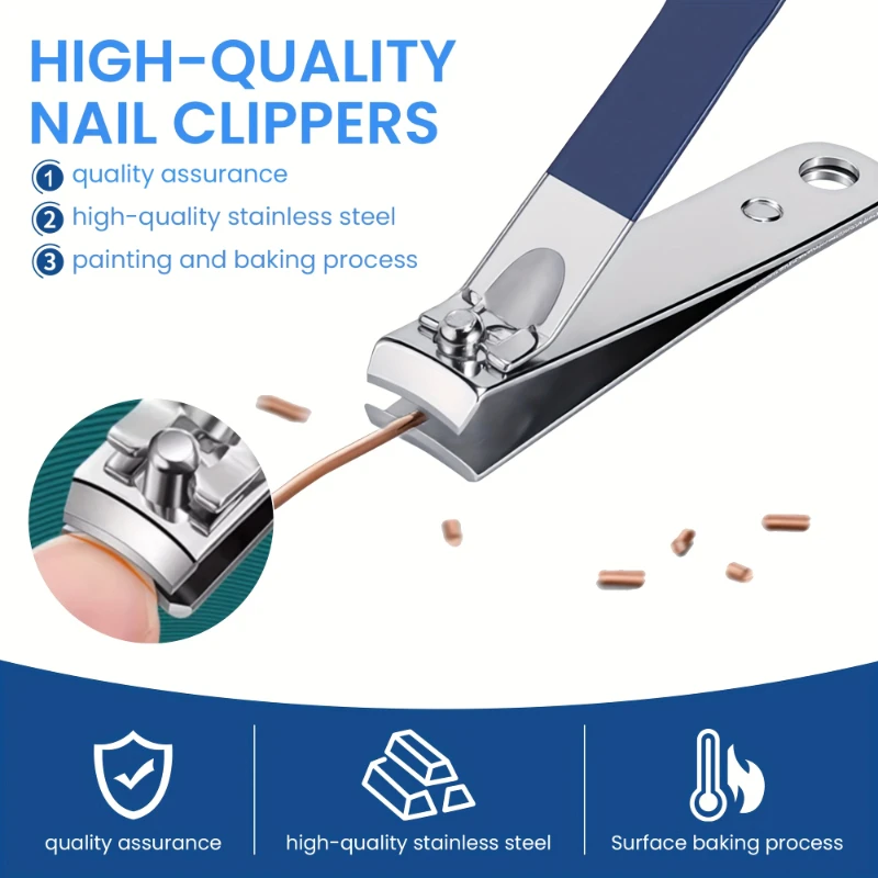 14Pcs/Set Nail Trimming Tools Stainless Steel Nail Clippers Professional Nail Cutter Pedicure Blade Ear Pick Ear Wax Cleaning