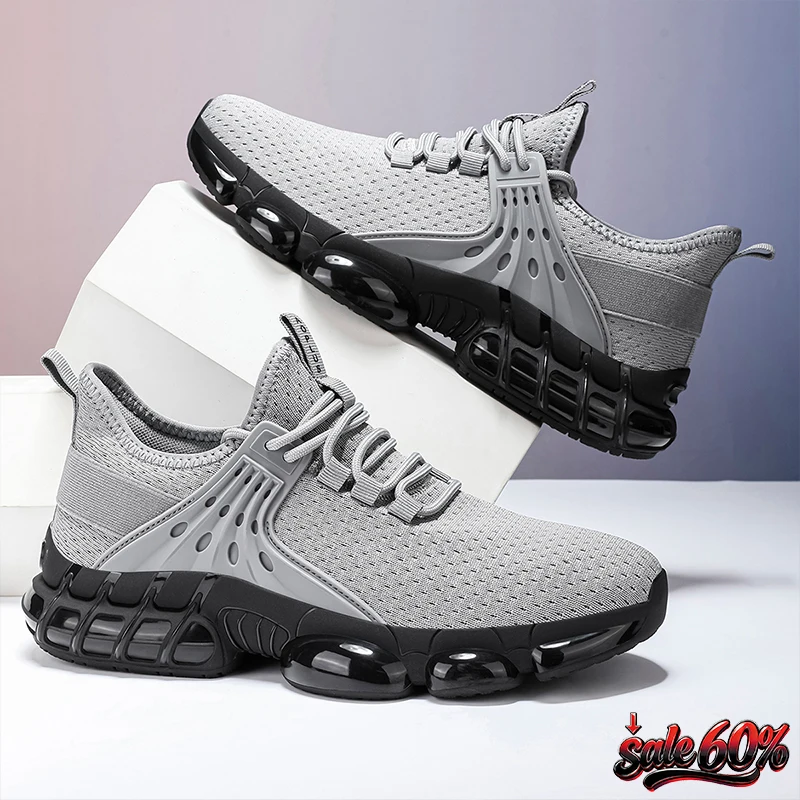 

Men's Breathable Lightweight Mesh Running Shoes Non-slip Air Cushion Sport Sneakers Athletic Footwear Outdoor Walking Training