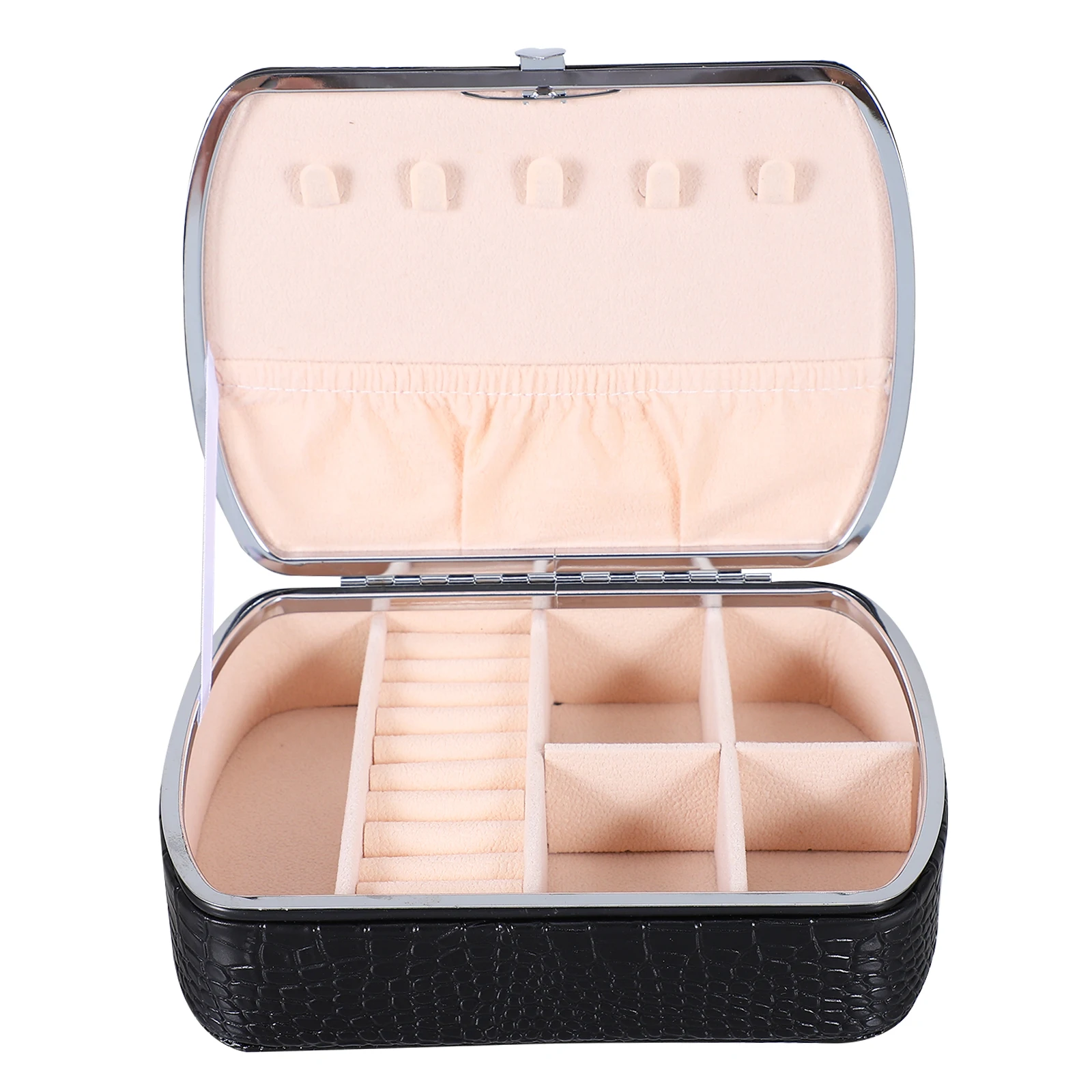 Print Jewelry Box PU Case Alligator Pattern Holder Large Capacity Portable Travel Home Use Earring Ring
