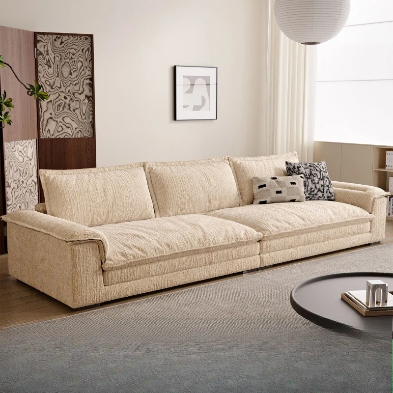Fabric sofa modern simple small apartment living room removable and washable down sailing sofa