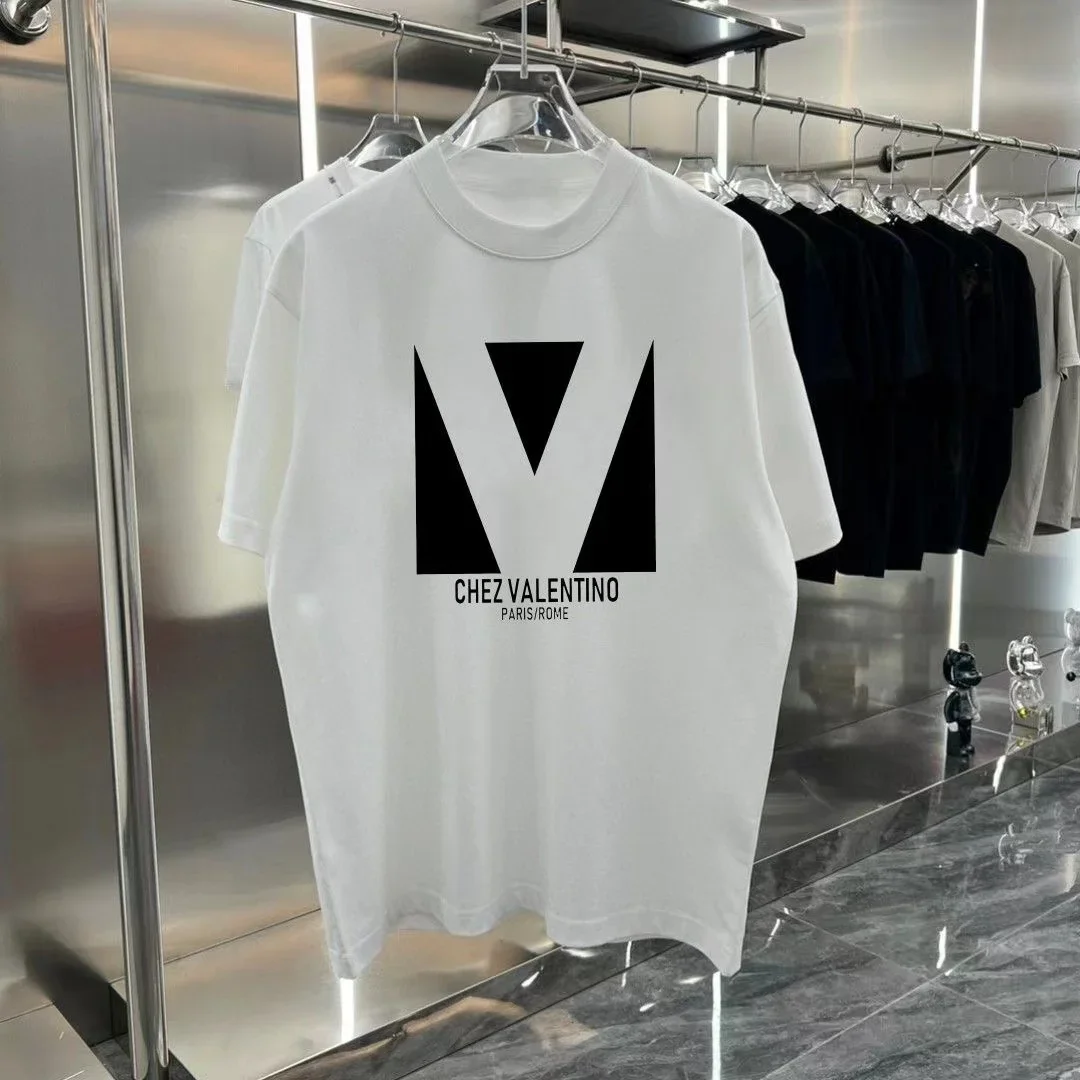 

2025 Europe and The United States Fashion Single Men's and Women's Letter Printed Short Sleeve T-shirt Pure Cotton