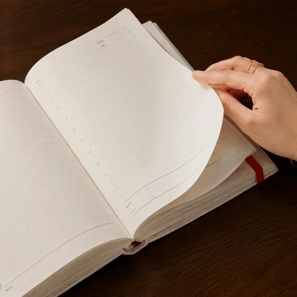 Embroidery Cover Calendar Notebook Thick Smooth Pages Ink Bleeding Prevention Embroidery notebook Sheep Pattern