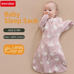 Newborn Baby Raised Hand Anti-shock Cotton cartoon Baby Swaddle Blanket Anti startle JumpItems Blankets