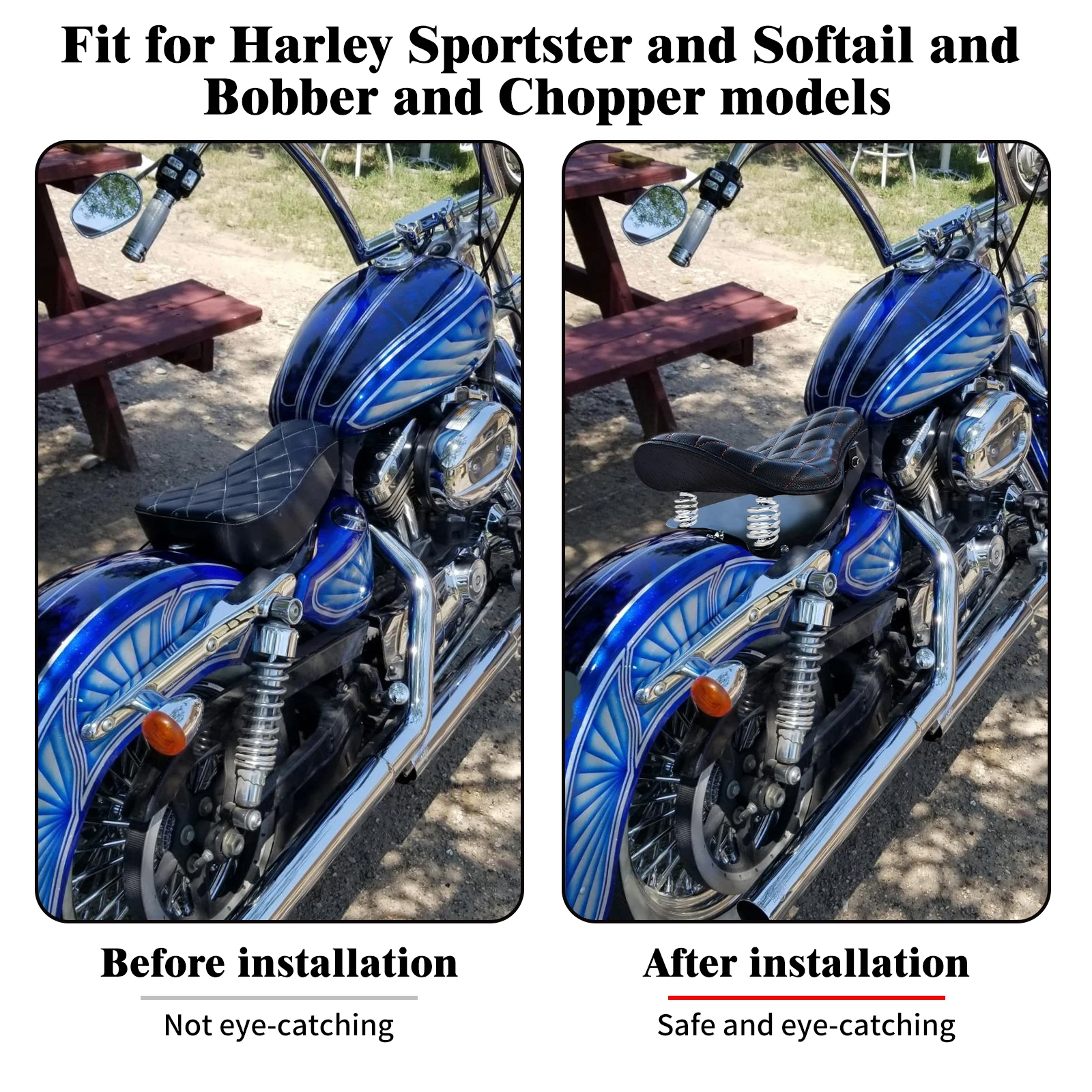 Ressort de montage de dégager solo pour moto Harley, Sportster XL883 Softail Bobber Chopper Touring Road King ocia