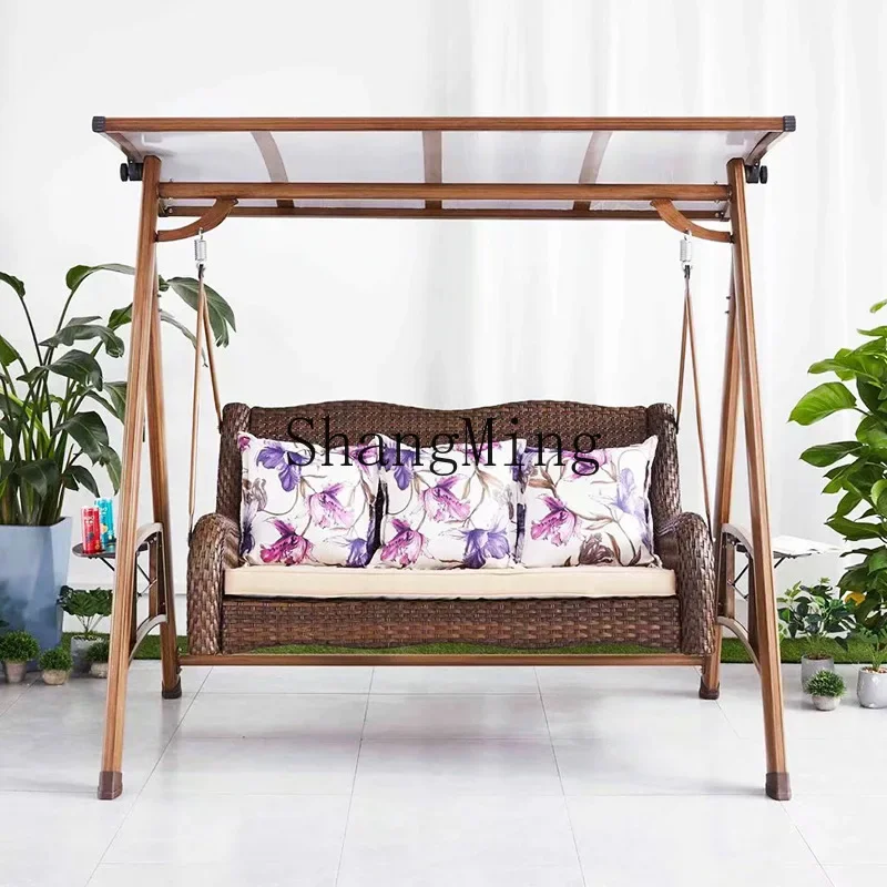 Huśtawka podwójna CL do ogrodu, na balkon, meble ogrodowe, huśtawka rekreacyjna, parasol, wiszące krzesło