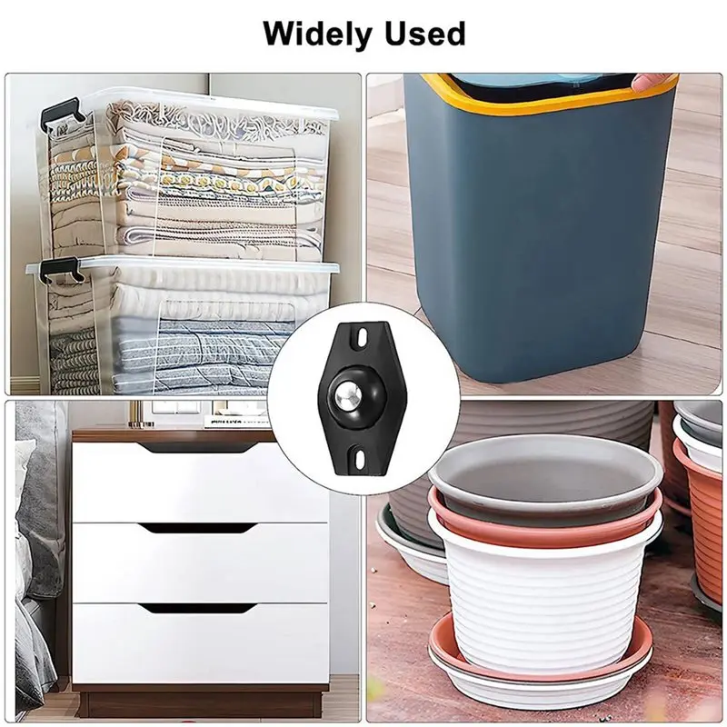 MOPHE-40 PCS Mini Ruedas Giratorias Ruedas para Muebles Ruedas Autoadhesivas Ruedas 360 ° Mini rueda universal con bola de rodillo