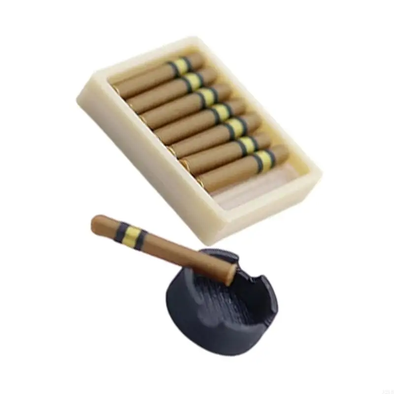 Miniature Ashtray Set for Doll House Decoration Scene Display Props for Adult Kids Collectible Toy Setting A2UB