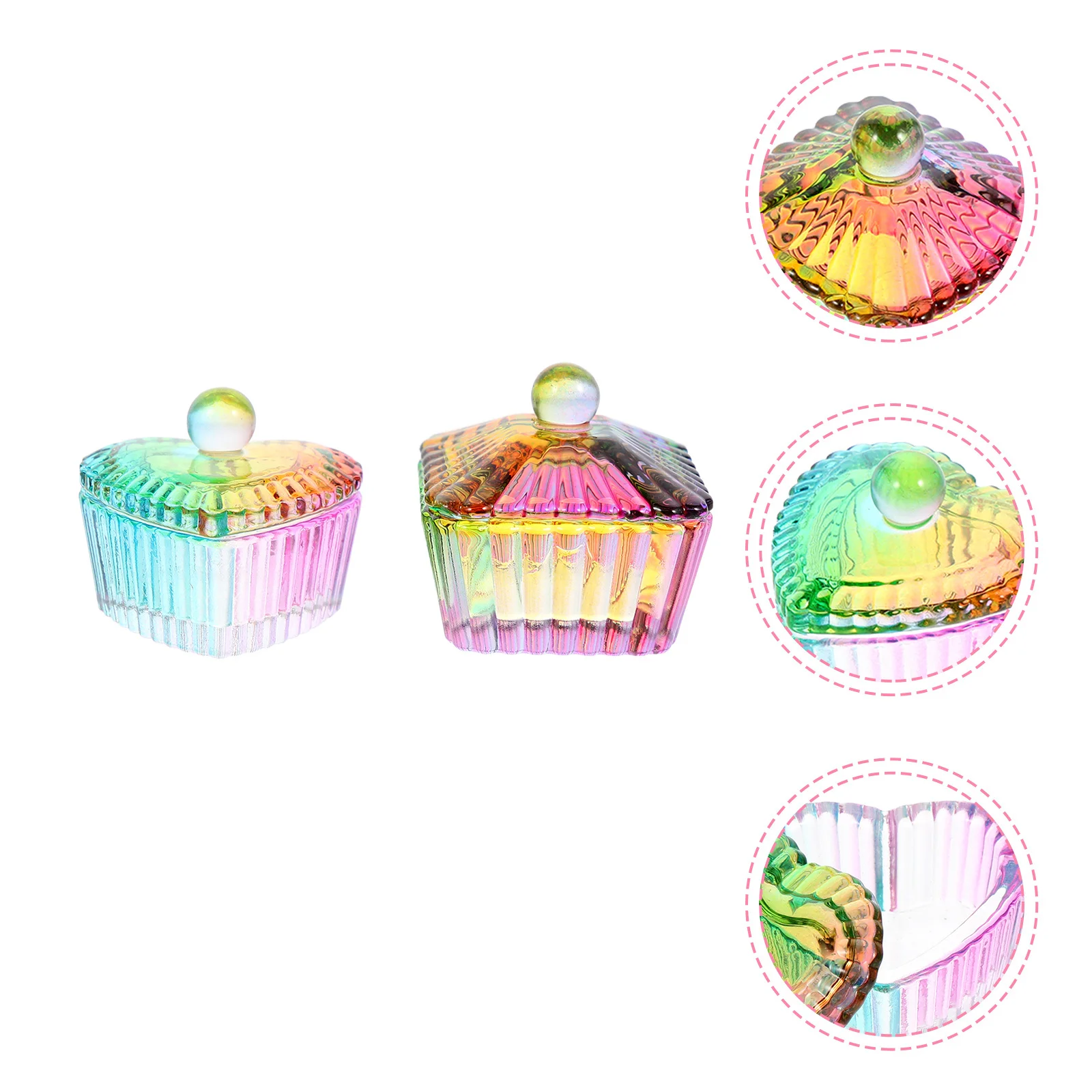 

2Pcs Iridescent Crystal Glass Manicure Cup Nail Art Liquid Powder Mixing Dish Salon Essential Mixing Accessory