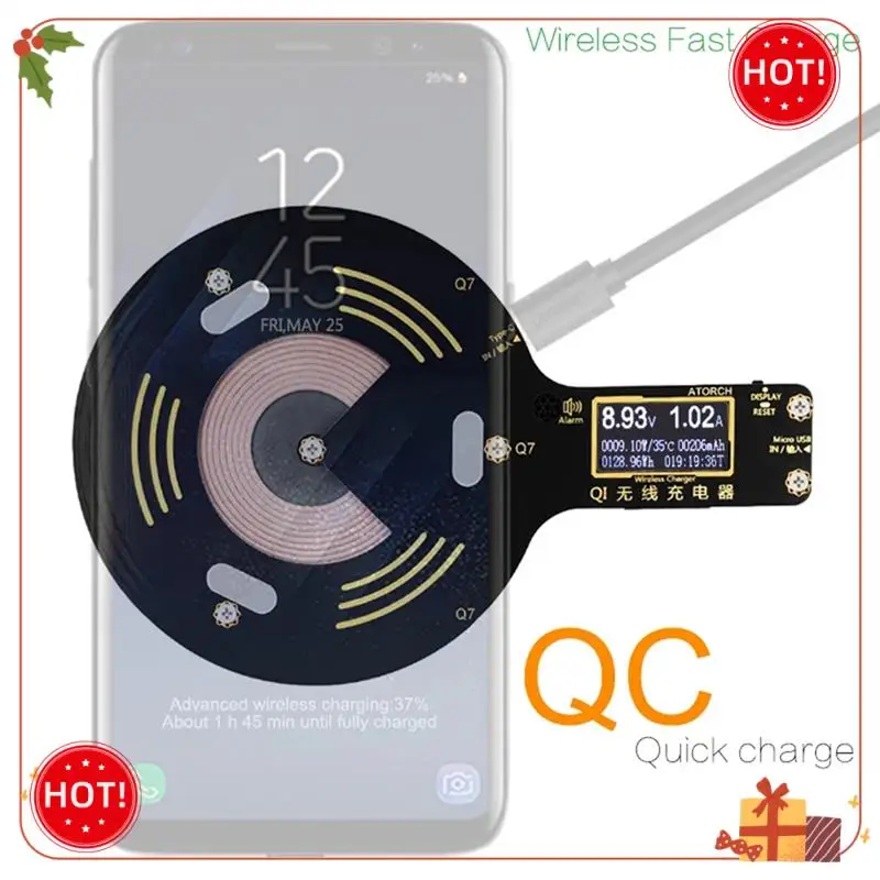 ABLE-Q7 جهاز اختبار شاحن لاسلكي 10 وات، شاحن لاسلكي سريع الشحن، مقياس جهد الشحن السريع