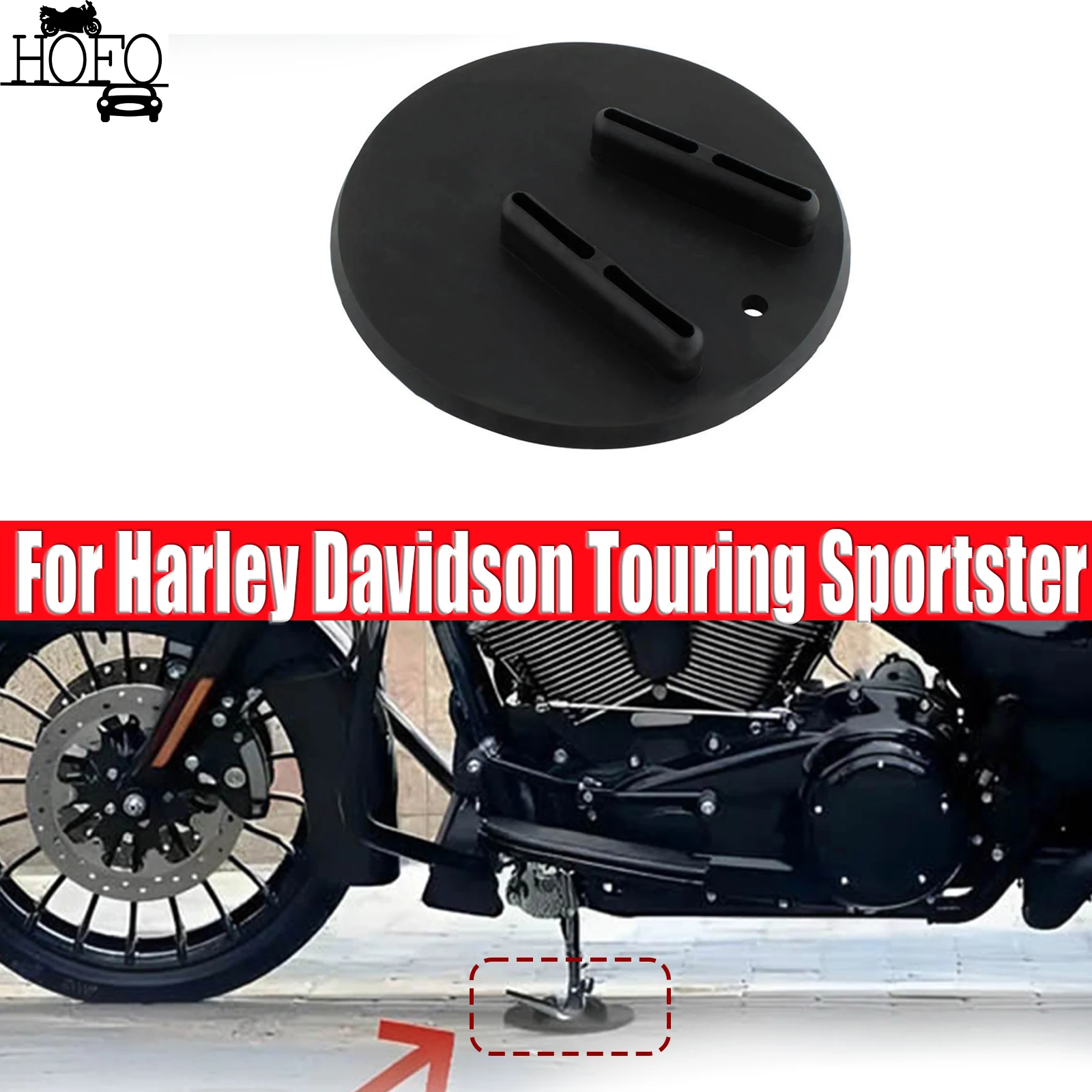 Jiffy Stand Coasters Kickstand Pad for Harley all motorcycles w/side stand