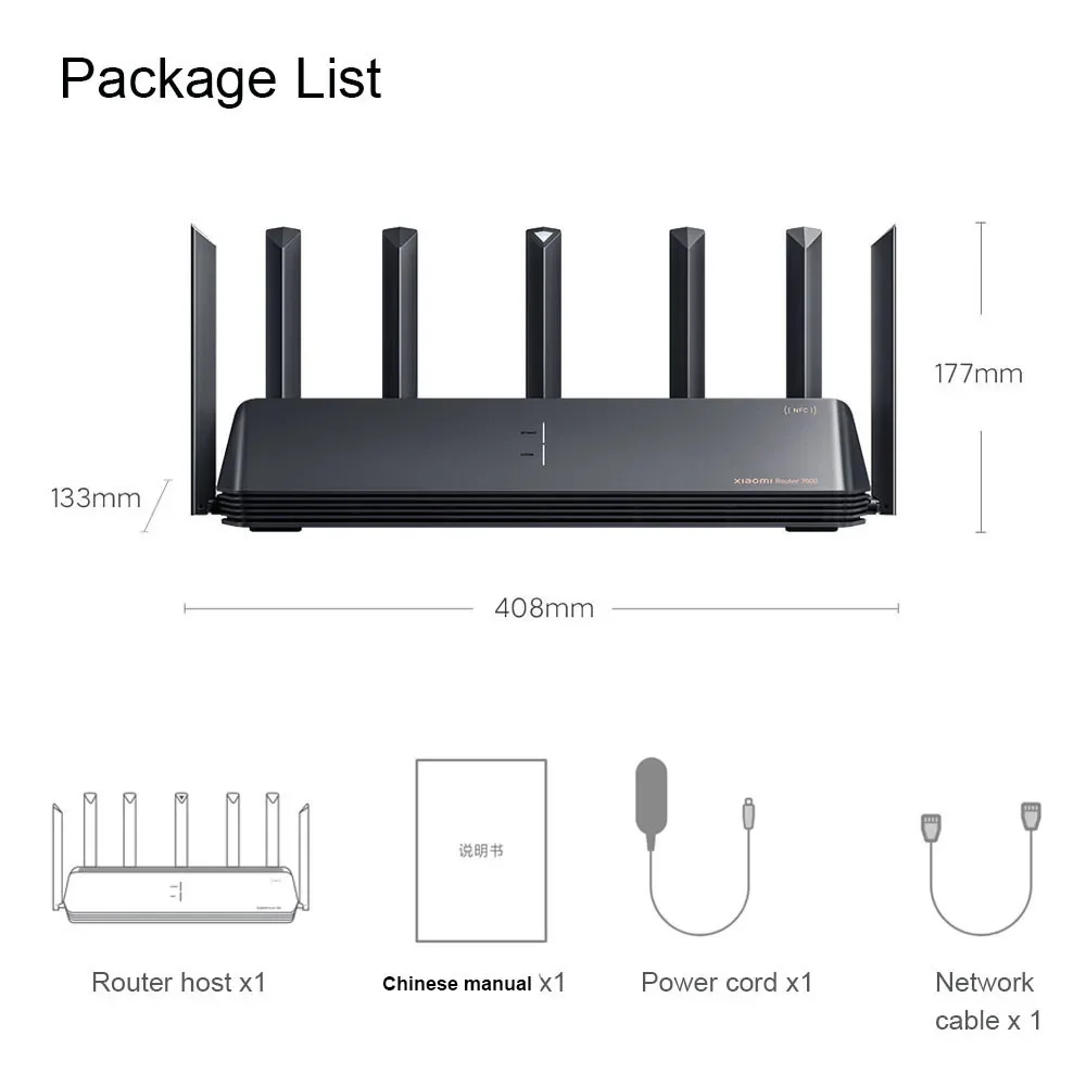 Imagem -04 - Xiaomi-roteador Be7000 Gigabit Wifi Repetidor Tri-band Amplificador de Sinal Mesh Extensor 5g Mlo Wifi 160mhz Nfc Versão cn