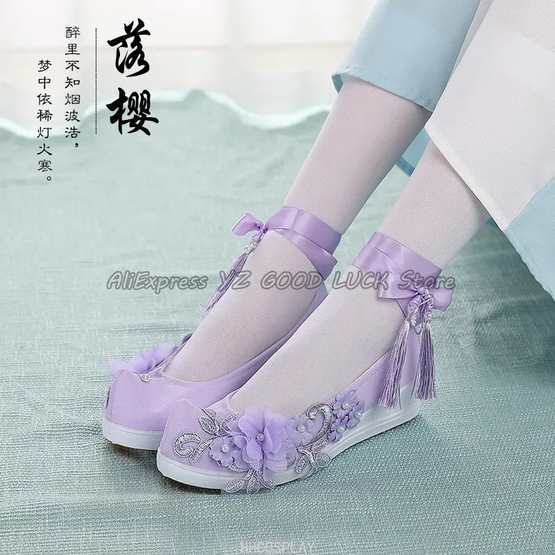 Anime Mo Dao Zu Shi Cosplay Shoes Embroidered Cloth Shoes for Dancing Students with Period Costumes Ethnic Dance Shoes Halloween