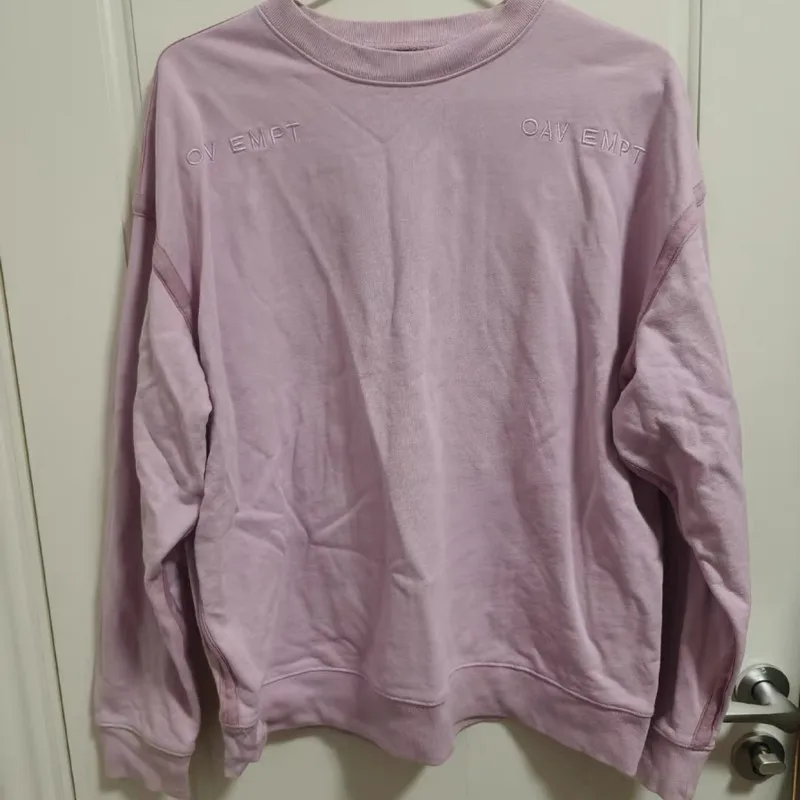 Pink Handheld Mobile Phone Abstract Print CAVEMPT Sweatshirts Men Women Cotton Sticky Oversize Round Neck Pullover C.E Tops