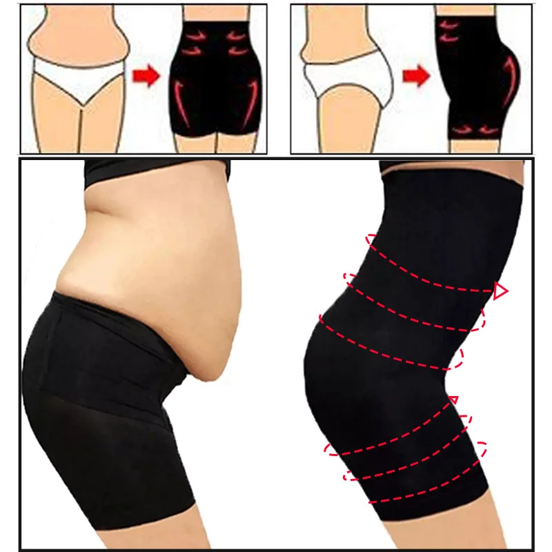 Power-moldeador de cuerpo de cintura alta para mujer, pantalones cortos ligeros de mezcla de algodón, bragas de Control, ropa moldeadora súper