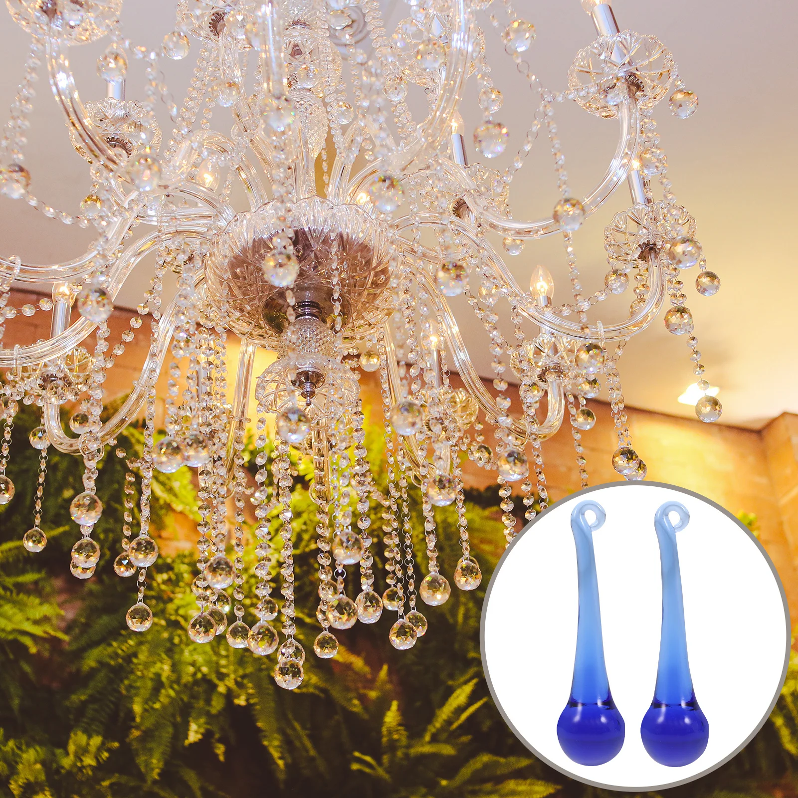 

10 Pcs Hanging Pendants Chandelier Crystal Glass Beads Teardrops Ornament Ornaments