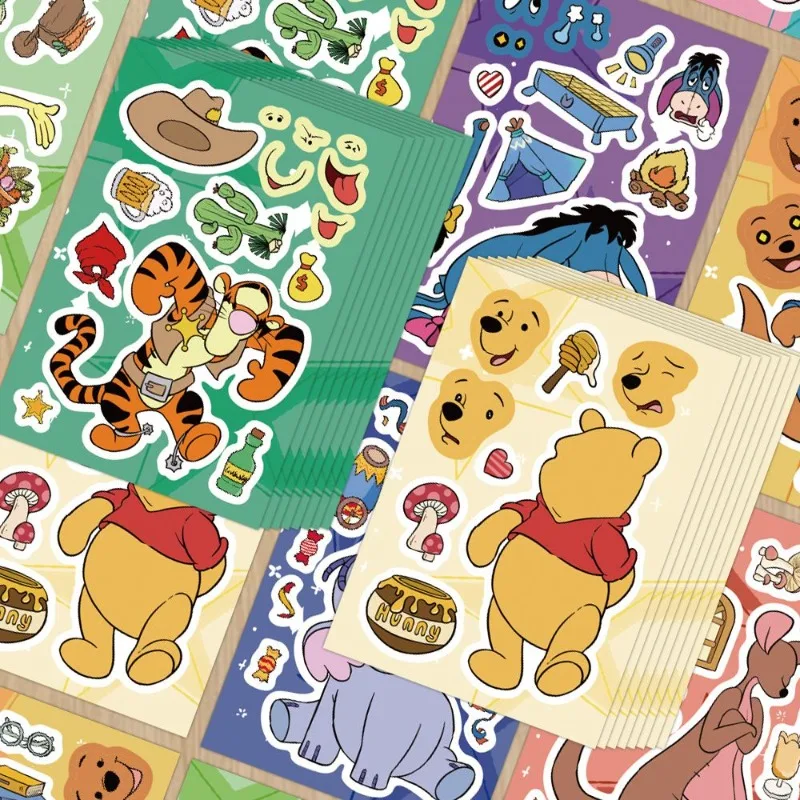 Winnie the Pooh Piglet Pig Cartoon Animation Creative DIY Puzzle Stickers Cute Phone Case Waterproof Decorative Stickers