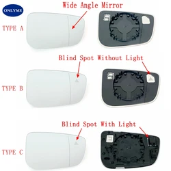 Car Wide Angle Heated Mirror Glass With Blind Spot Warning for BMW Series 3  G20 G21 / 5 G30 G31 / 6 G32 / 7 G11 G12 2015 - 2023