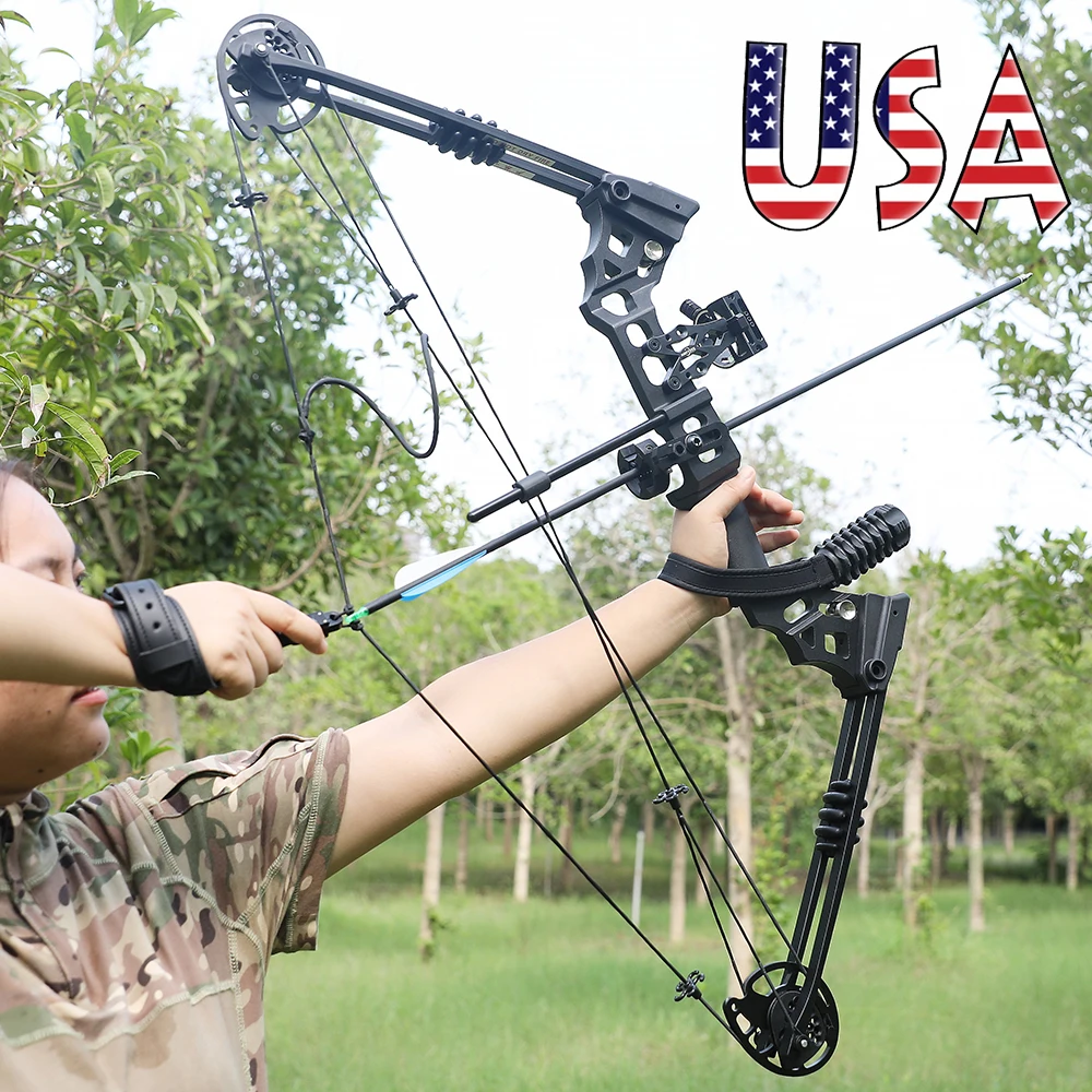 Archery Compound Bow Arrow Set 20-70lbs Adjustable RH/LH 320FPS Alloy Bow Handle for Adults Beginners Hunting Shooting Target