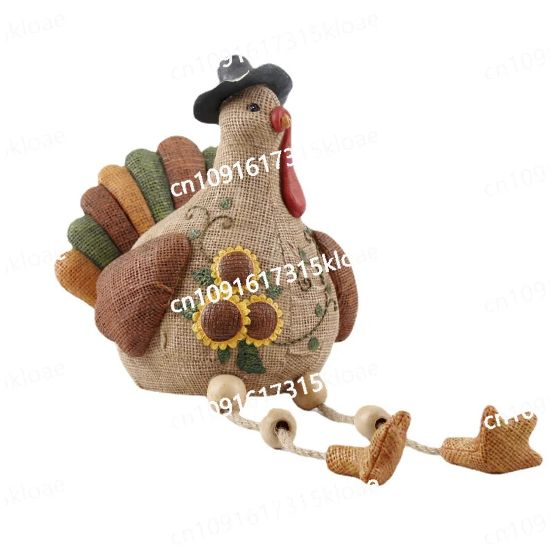 Thanksgiving Hanging Foot Turkey Ornament Props Tabletop Ornaments Holiday Gifts Resin Ornaments