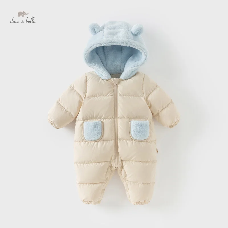 

Комбинезон Dave Bella для малышей, осенне-зимний бархатный комбинезон для новорожденных, модный повседневный комбинезон для мальчиков, верхняя одежда, детская одежда DB4242873